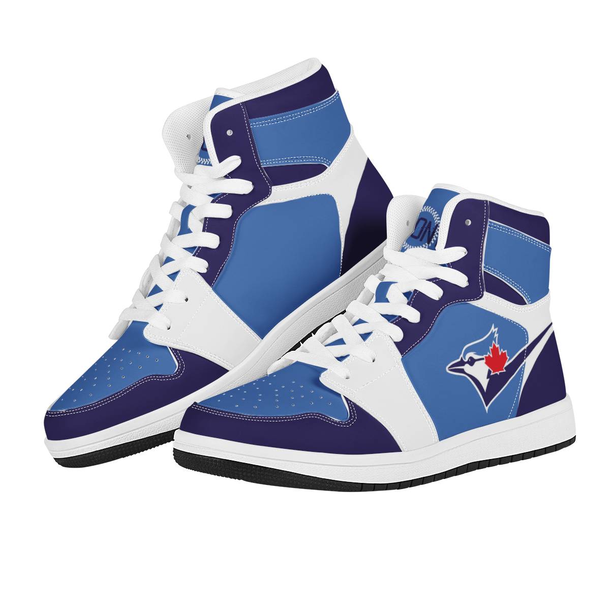 Women's Toronto Blue Jays High Top Leather AJ1 Sneakers 002